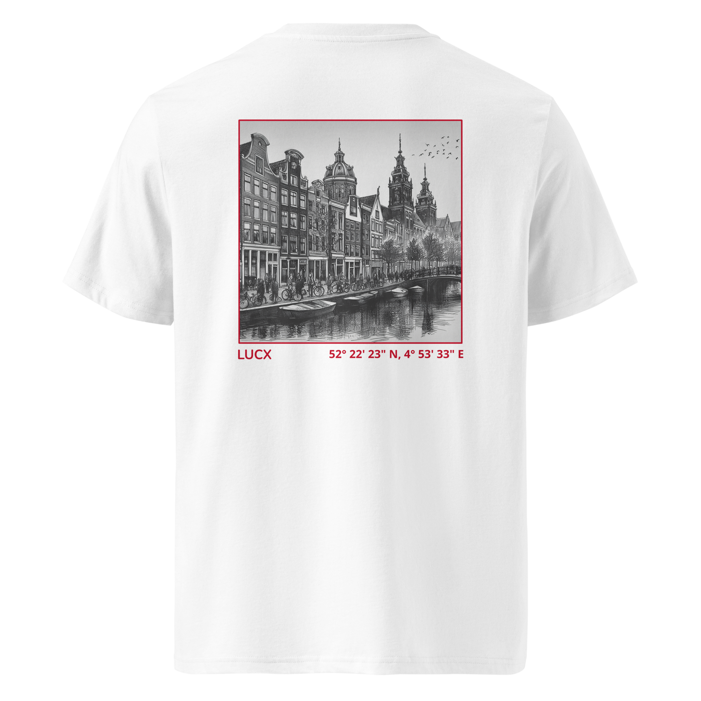 LUCX Originals | Amsterdam Tee | Wit-Rood